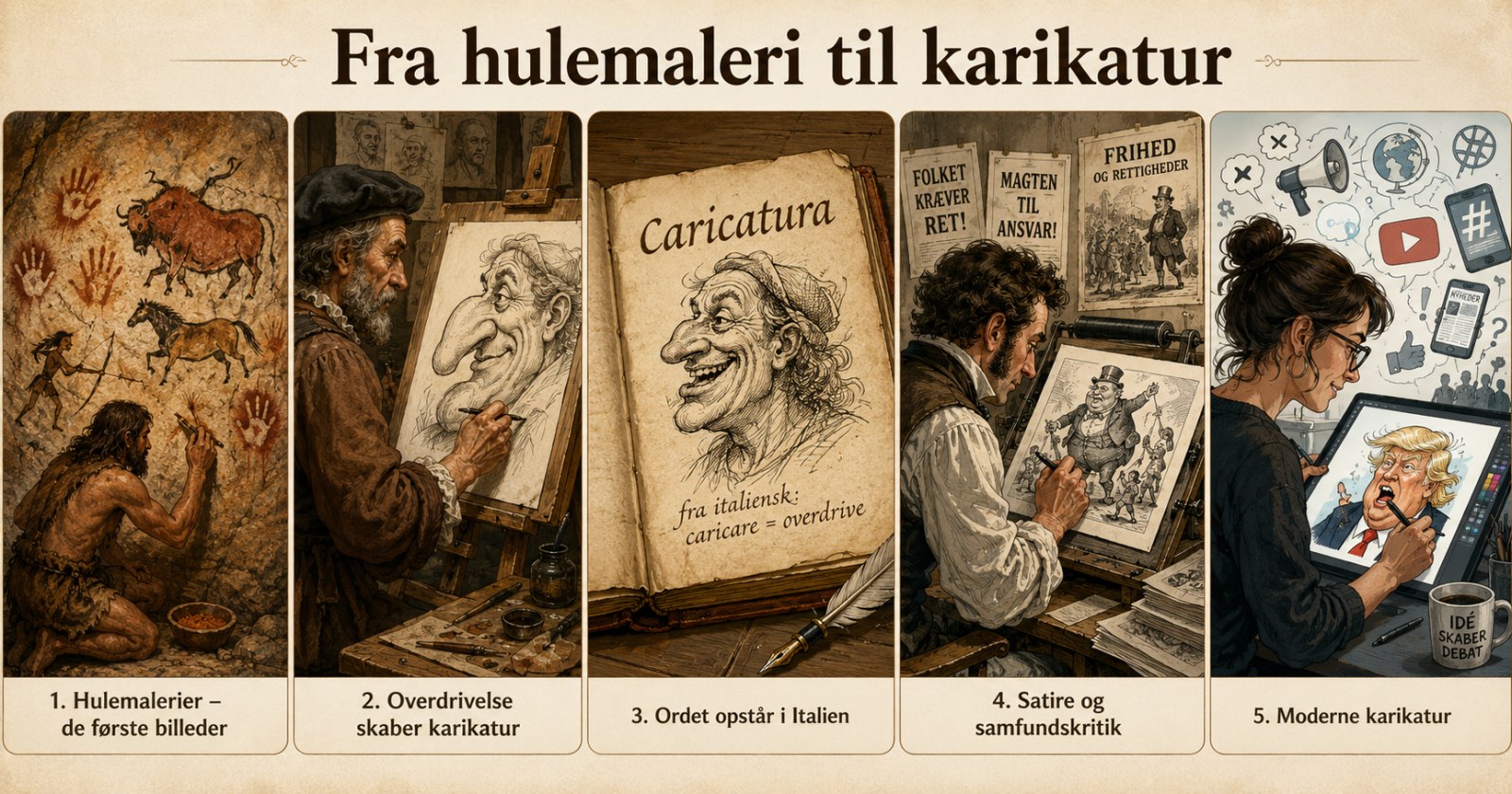 Karikaturer og hulemalerier
